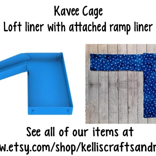 Loft liner 14x28 with attached ramp liner 7x24 Kavee cage Custom Guinea Pig Fleece Cage liner C&C cages