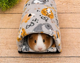 Washable Stay-Open Fleece Guinea Pig Tunnel with Removable Pee Pad