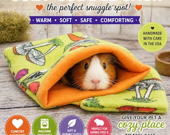 Cuddle Sack Fleece Snuggle Bed Cozy Small Pet Hideout Washable Guinea Pig Bed – Hedgehog Rat Ferret Bed