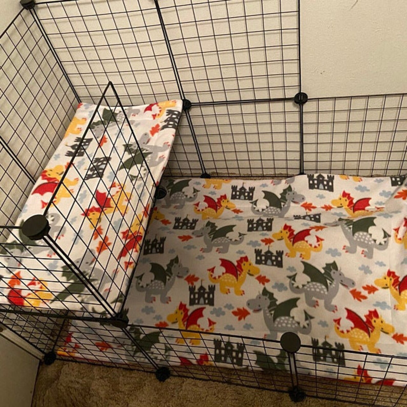 2x6 Custom Fleece Cage liner with optional 6 or 12 inch sides Etsy