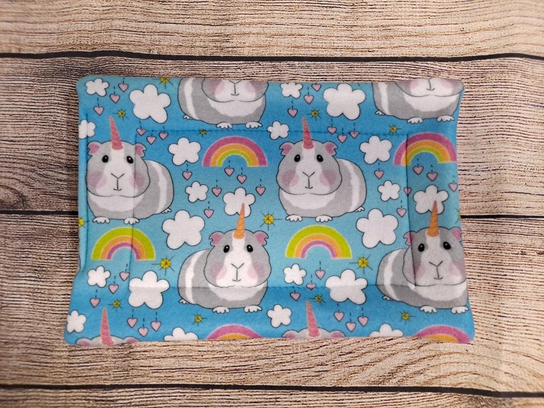 Set of 2 Guinea Pig Fleece Pee Pad 6x9 Mystery Fabric Pee Pad Potty Pad