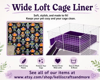 Guinea Pig Fleece Cage Liner: Wide Loft, Ramp Notch - 28x28"