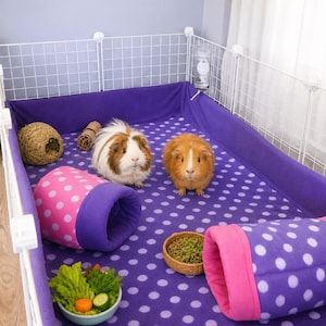 Easy-Clean Fleece Cage Liner for Guinea Pig Rabbit Ferret Hedgehog very Absorbent Liner and Custom Cage Liner
