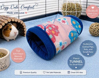 Guinea Pig Tunnel Bed, Double Exit Small Animal Hideout