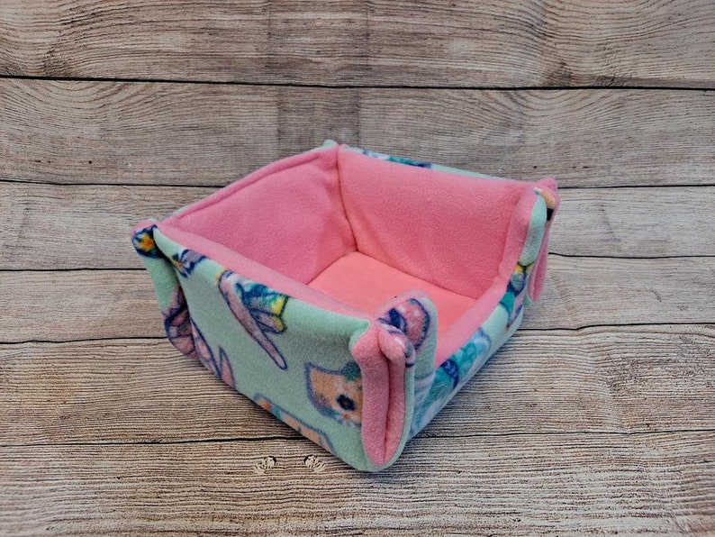 Custom Fleece Square Cozy bed with removable potty pads hedgehog guinea pig ferret hamster rat rabbit and other small animals cavy image 1