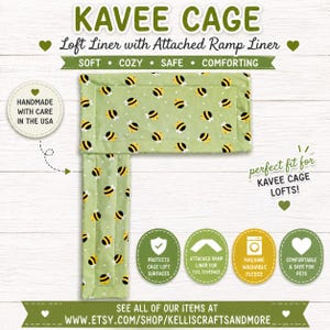 Guinea Pig Fleece Cage Liner: Kavee Loft with Attached Ramp (14x28)