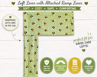 Guinea Pig Fleece Cage Liner: Kavee Loft with Attached Ramp (14x28)