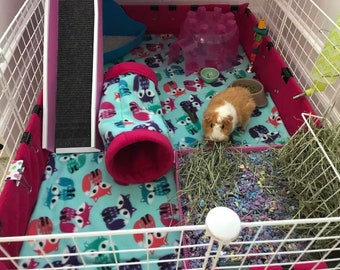 Custom Fleece Guinea Pig Cage Liner - C&C 1x2 2x2 2x3 2x4 2x5 Liner - Guinea Pig Fleece Cage Liner - Hedgehog Fleece Cage Liner Accessories