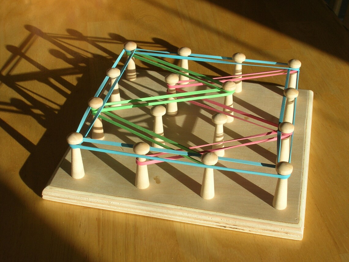 Montessori Rubber Band Art Board Geoboard Children's Etsy