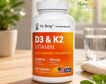 D3 & K2 Vitamin Capsules  Daily Wellness Supplement