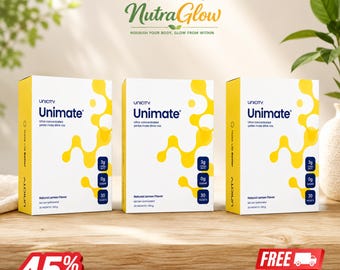 Unicity Unimate 3 Pack Natural Lemon Flavor  Sugar Free Focus & Energy Support