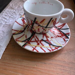 Illy Collection Espressokopjes James Rosenquist (6 kopjes + schoteltjes, 1995, originele verpakking) afbeelding 5