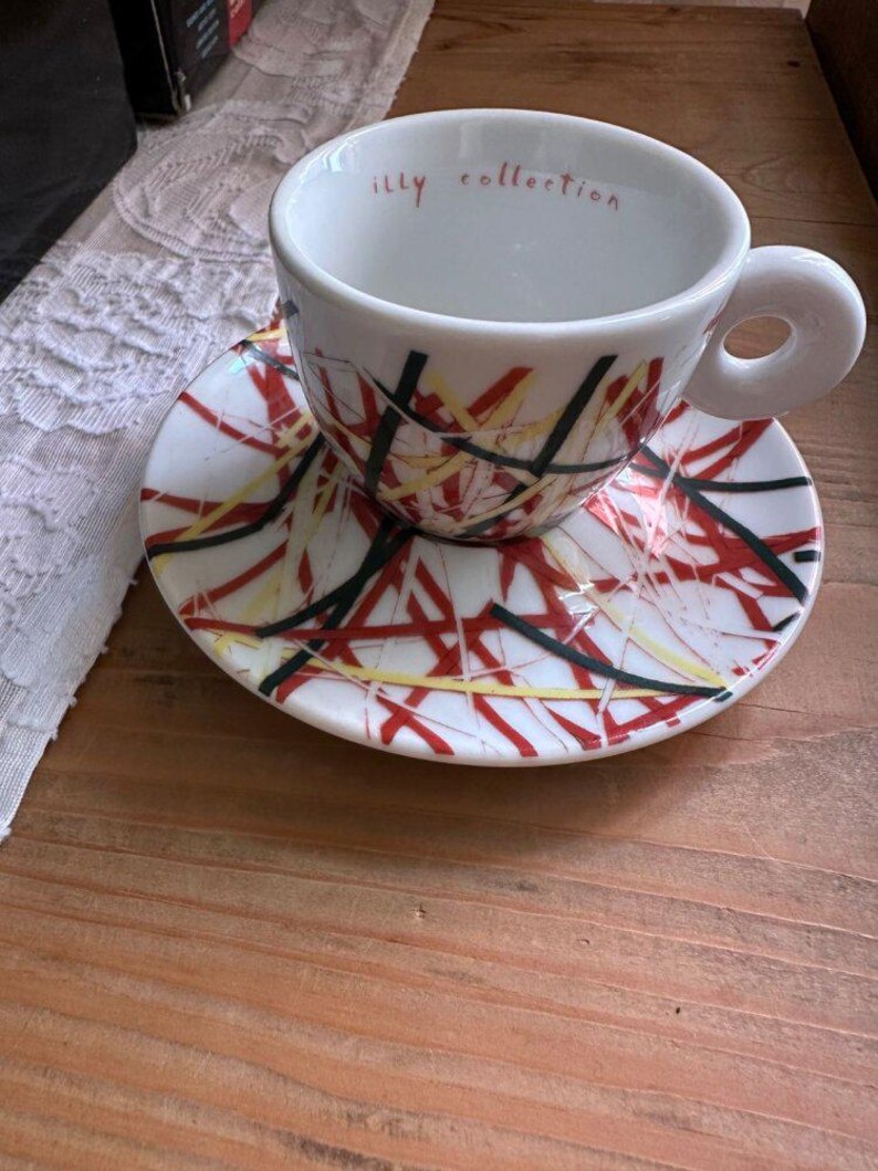 Illy Collection Espressokopjes James Rosenquist (6 kopjes + schoteltjes, 1995, originele verpakking) afbeelding 5