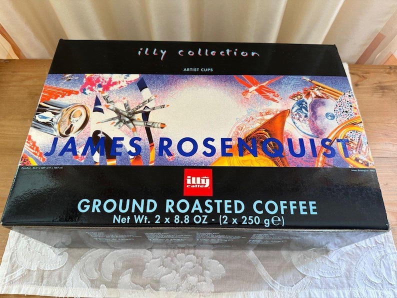 Illy Collection Espressokopjes James Rosenquist (6 kopjes + schoteltjes, 1995, originele verpakking) afbeelding 1