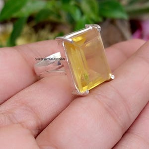Natural Citrine Gemstone Ring*925 Sterling Silver Ring*Handmade -Statement Ring*Dainty Ring*Beautiful Ring*Meditation Ring*Gift For Her
