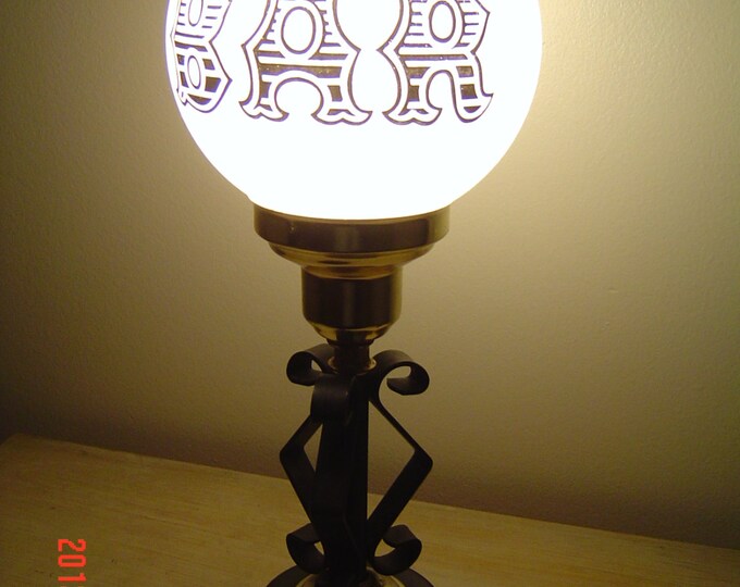 Vintage Metal Bar Globe Lamp Etsy