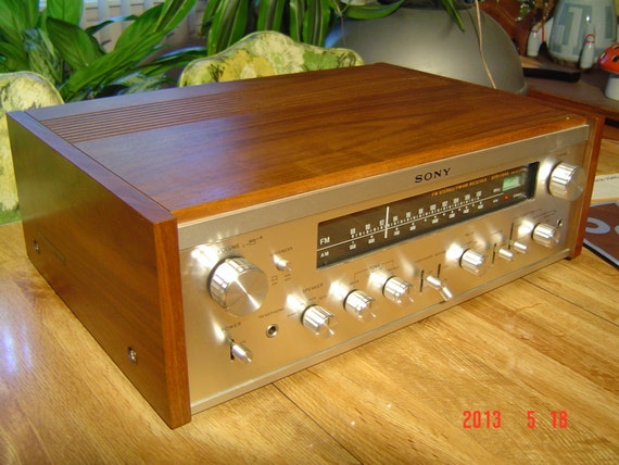 Sony Str 7045 Silver Face Stereo Receiver With Wood Cabinet Etsy
