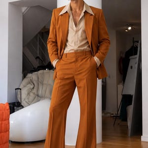 flared dress pants mens Flare shirt and sneakers for an active look ASOS DESIGN flare suit pants