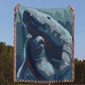 Geweven deken walviskunstwerk | Oceaan marine wandtapijt plaid