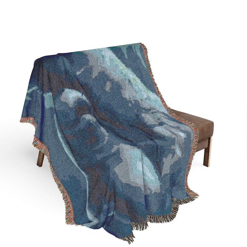 Woven Blanket Whale Artwork | Ocean Marine Tapestry Throw image 6