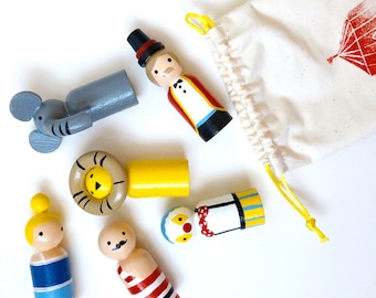 Wanderlust Adventures toys - Circus - Wanderlust adventures - Wooden peg dolls