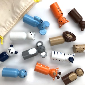Zoo Animal Peggies - Wooden Zoo Animals