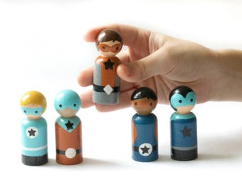 Superhero Boy Peg Dolls