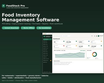 Software per la gestione dell'inventario alimentare, sistema POS per la fatturazione e il controllo delle scorte per ristoranti, download del sistema per la cucina di bar e caffetterie.