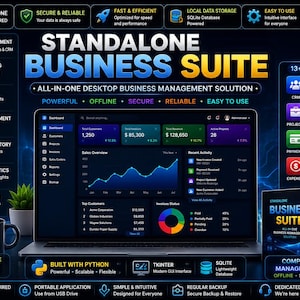 Custom Standalone Program | Python Business Organizer | Customers, Projects, Orders, Inventory & Reports | Offline Business Tool