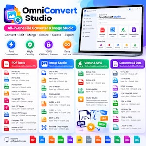 Pdf to Jpg Png Webp Converter, Svg Tools, Image Resizer, High Quality File Conversion, Digital Download