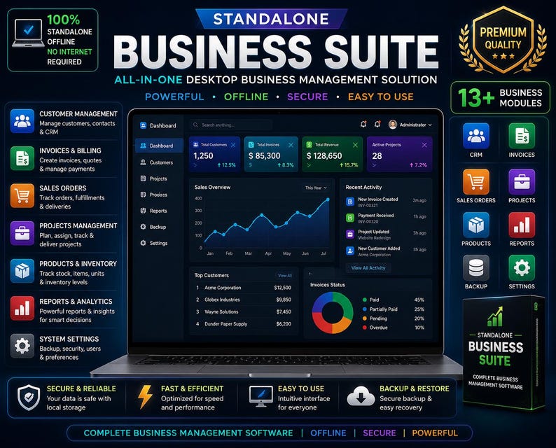 Custom Standalone Program | Python Business Organizer | Customers, Projects, Orders, Inventory & Reports | Offline Business Tool image 3