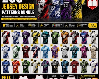 260+ designmönster för sporttröjor | AI EPS PDF-nedladdning