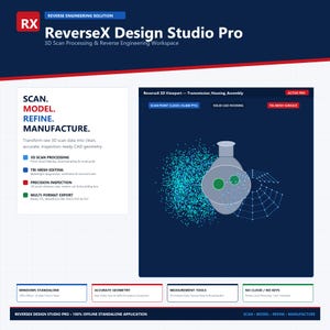 Software de ingeniería inversa 3D, herramienta de procesamiento de nubes de puntos, inspección y medición de mallas, aplicación HTML para ingenieros. imagen 4