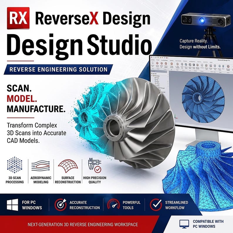 Software de ingeniería inversa 3D, herramienta de procesamiento de nubes de puntos, inspección y medición de mallas, aplicación HTML para ingenieros. imagen 3