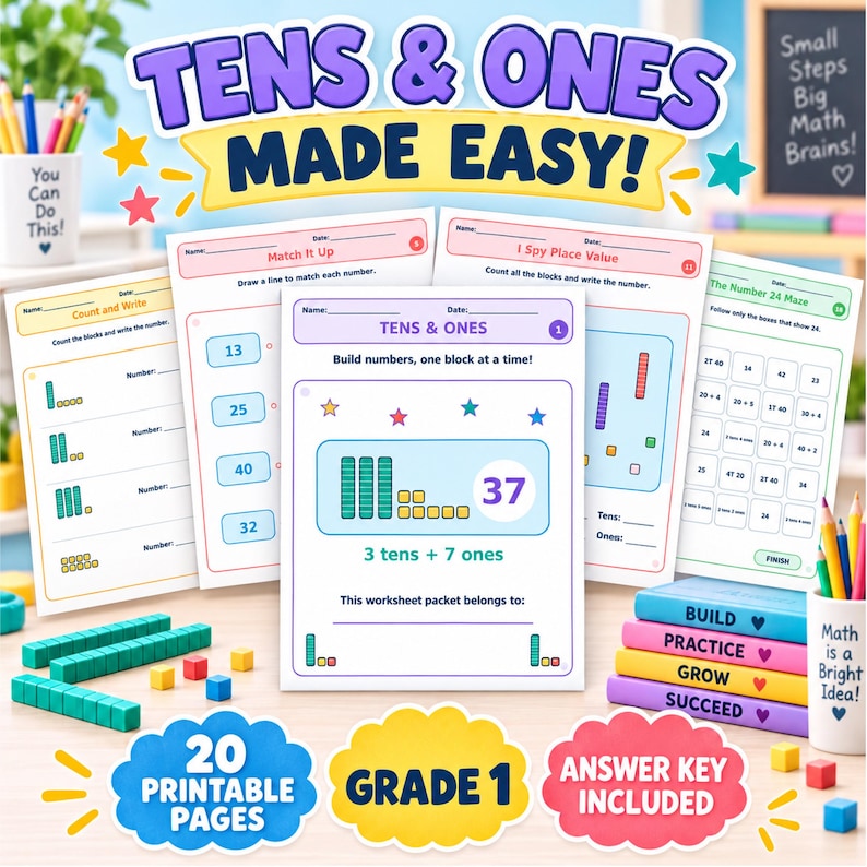 Tens and Ones Worksheets Grade 1 | Printable Worksheets for Place Value ...