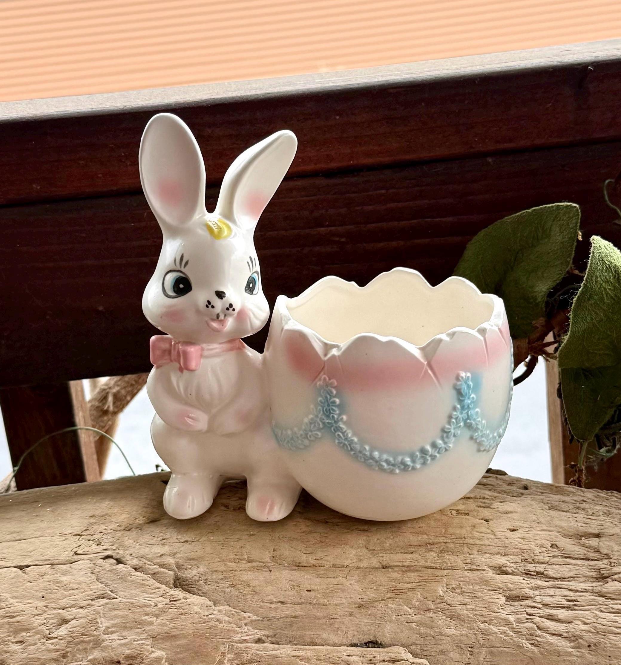 置物 nashu4mama Vintage NAPCO Mama Baby Bunny Planter MCM 1950 1960