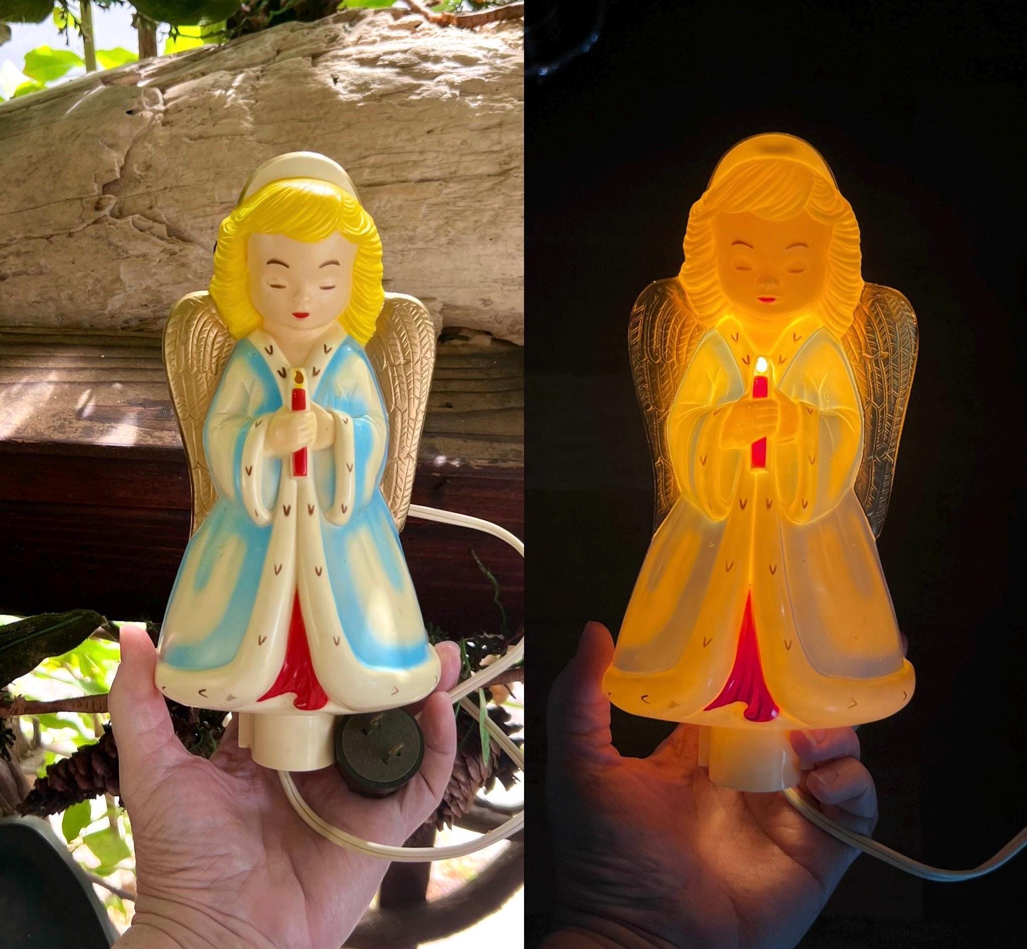 Vintage 1960 NOMA Angel Christmas Tree Topper MCM Blow Mold Angel