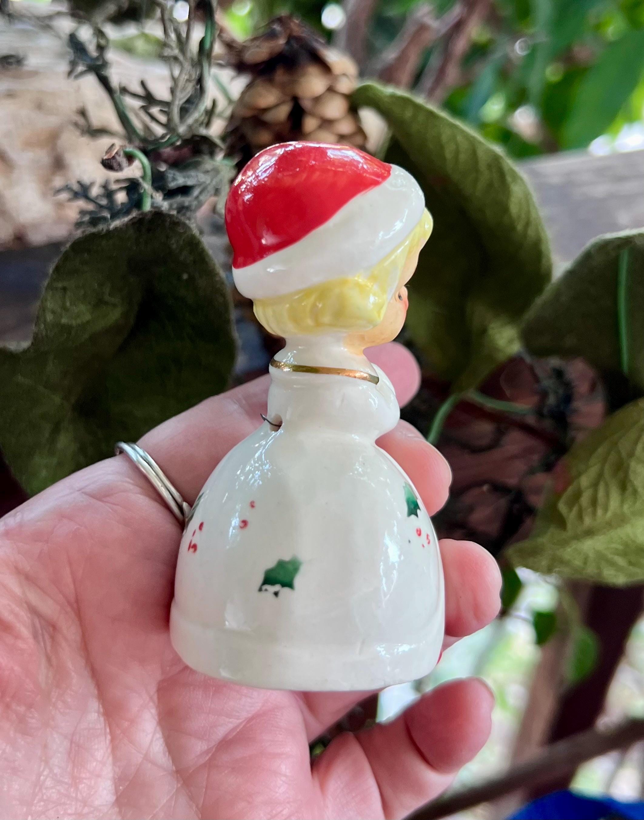 Vintage NAPCO Snowflake Girl Bell Christmas Ornament 1950 MCM