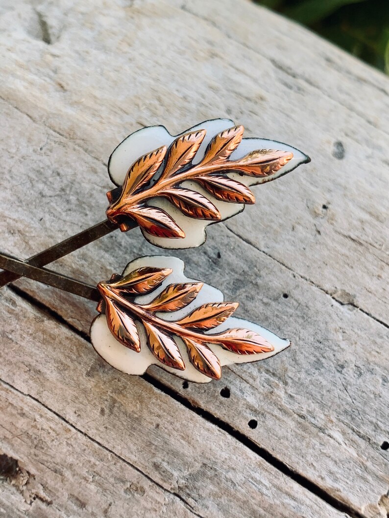 Leaf Leaves Hairpins Vintage Hair Jewelry 1960 1970 Hairpins Etsy