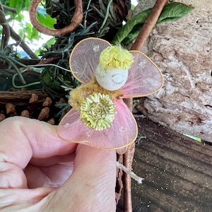 Vintage Pink Tulle Angel Christmas Ornament MCM 1950 1960 Spun Cotton Angel Japan Feather Tree Angel Retro Kitsch Valentine Easter Decor