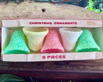 Vintage Jewelbrite Sugar Bell Christmas Ornament 1960 1970  display picture 1
