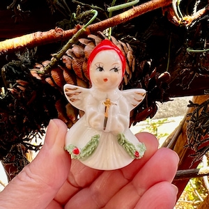 Vintage Napco Angel Christmas Ornament 1950 1960 Ceramic Christmas Angel Napcoware Girl Gift Angel MCM Retro Kitsch Decor
