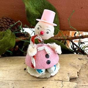 Vintage Shiny Brite Bobble Snowman Christmas Ornament 1950 1960 Spun Cotton Snowman Chenille Pipe Cleaner Retro Kitsch MCM Bobble Snowman