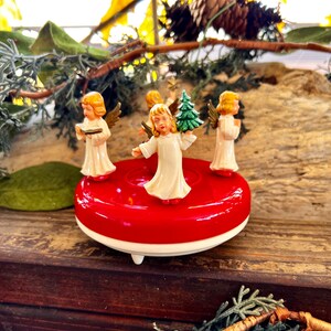 Vintage Angel Music Box 1940 1950 Retro MCM West Germany Angel