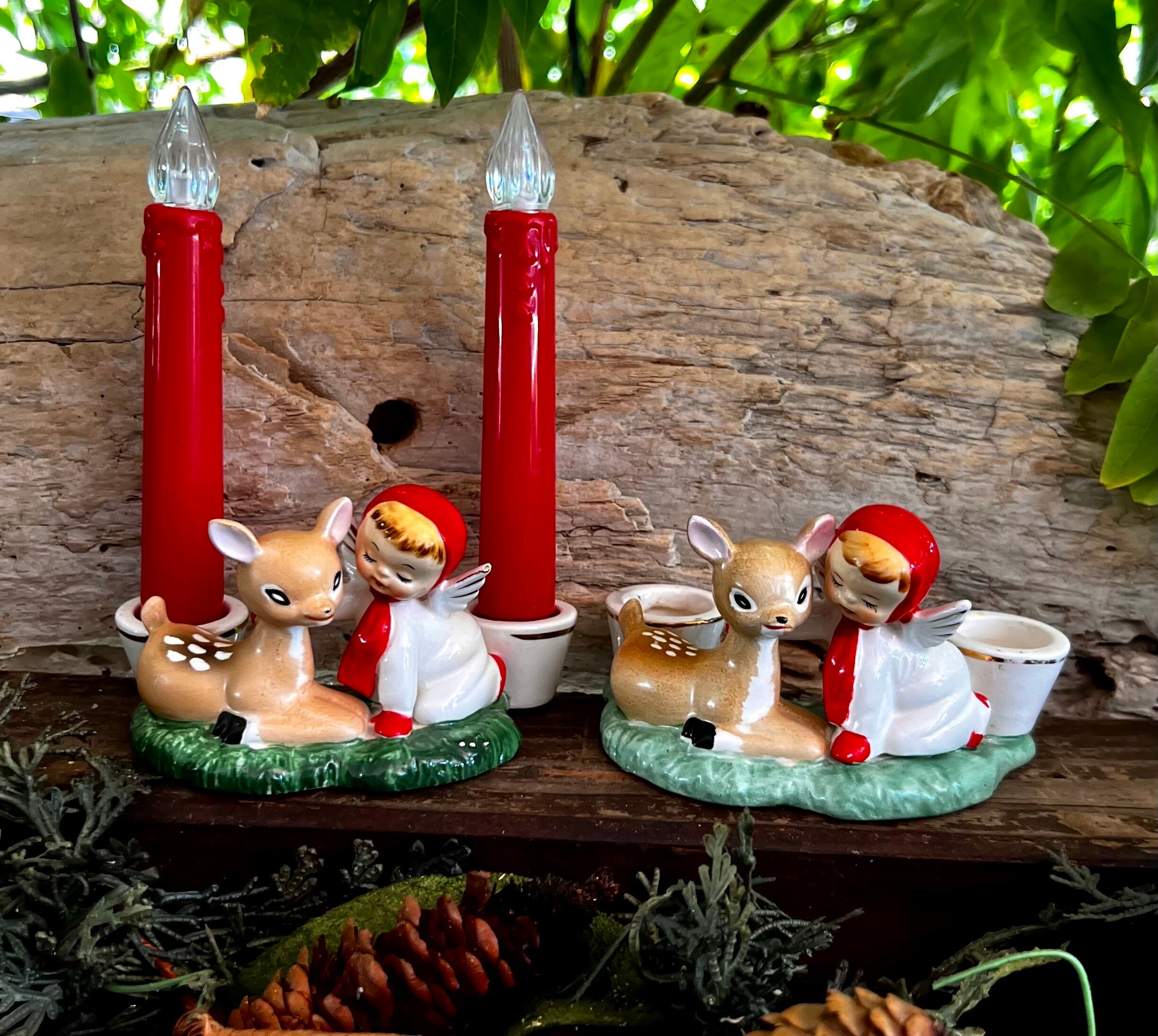 Vintage Holt Howard Angel Deer Candleholder MCM 1950 1959 Angel