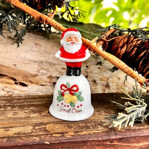 Darling Kitschy Vintage Santa Japan Porcelain Bell Christmas