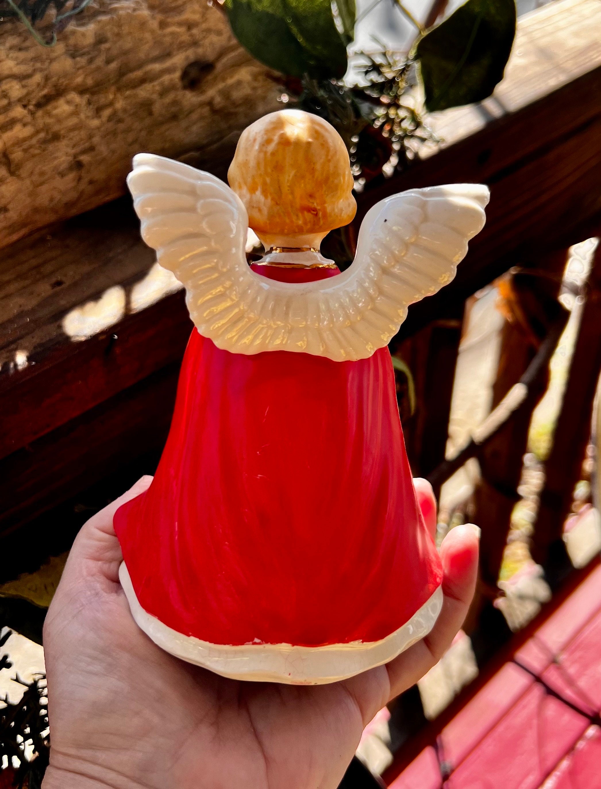 Vintage 1940 1950 Christmas Angel Rotating Music Box Mid Century