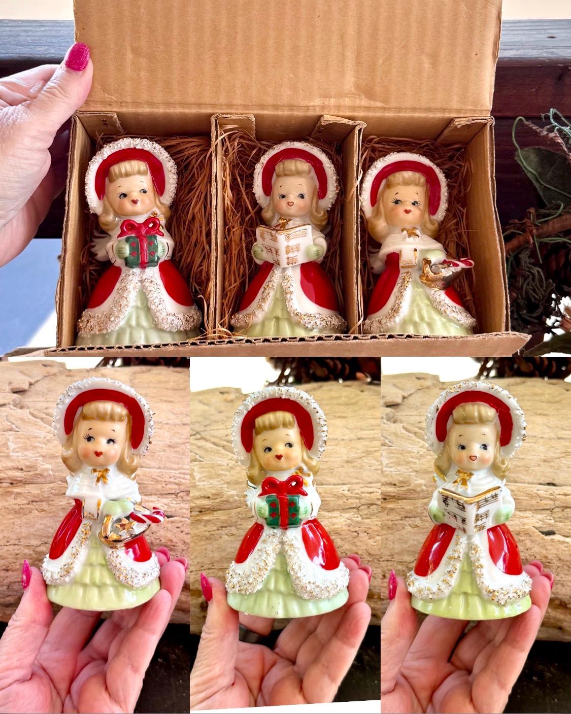 * vintage ornaments ❀ * ✴ * クリスマスセット (a) Vintage 1950 LEFTON Angel Christmas Bell MCM Angel Candle