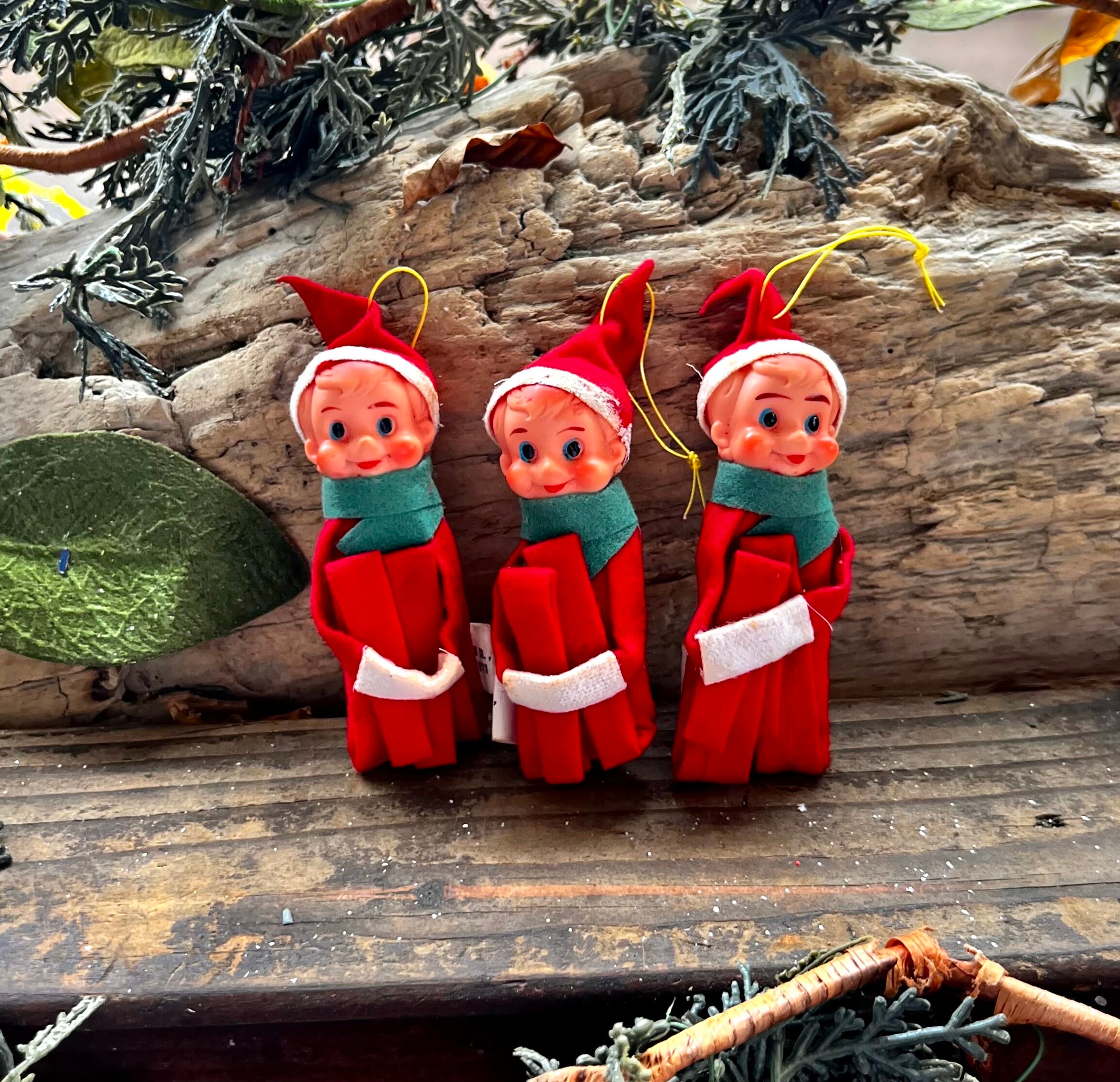 Japan Bone China Miniature Pixie Elves Ceramic Elf Figurines Red