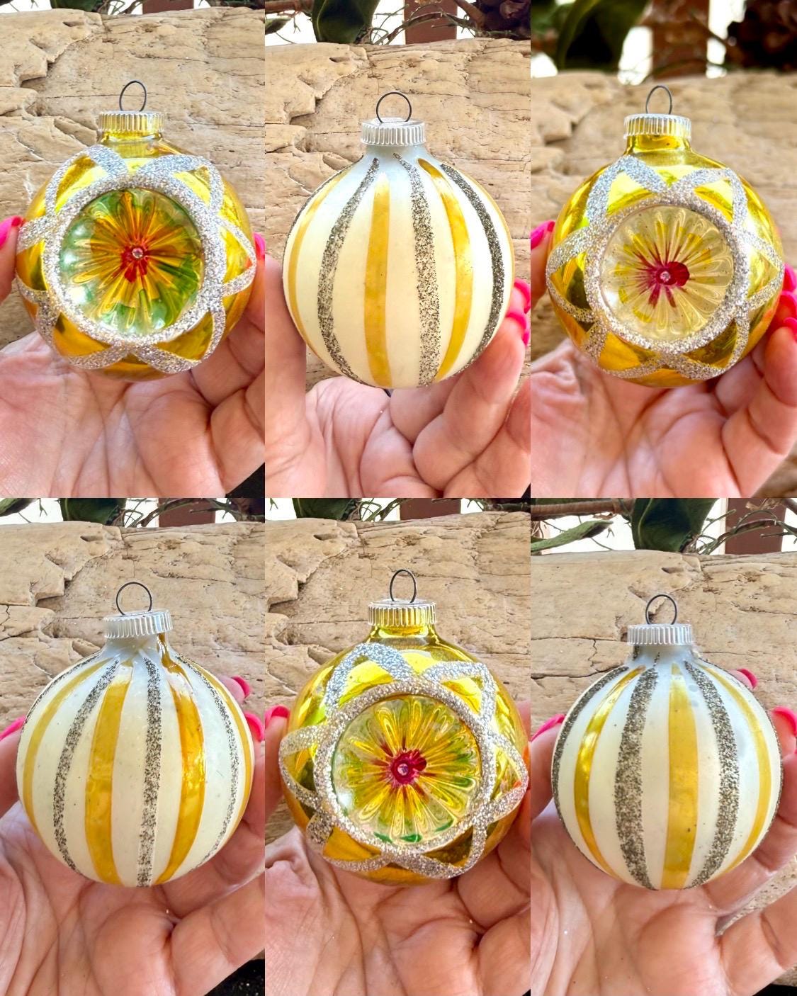 Vintage LANISSA Indent Christmas Ornament 1960 1970 German Jumbo 3
